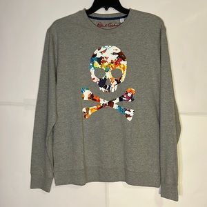 Men’s Robert Graham Knockout Skull Crewneck Sweatshirt Sz Extra Large Color Grey